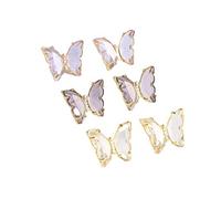 Orecchini da donna in argento Sterling, orecchini a perno a forma di farfalla, color champagne, gioielli per, Nessuna pietra preziosa