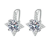 Orecchini da donna in argento sterling temperamento otto uomini stella Mosang pietra gioielli, Metallo