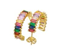 Orecchini da donna in cristallo e zircone, orecchini a bottone romantici in stile boho arcobaleno(Style 5)
