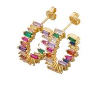 Orecchini da donna in cristallo e zircone, orecchini a bottone romantici in stile boho arcobaleno(Style 1)