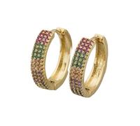Orecchini da donna in cristallo e zircone, orecchini a bottone romantici in stile boho arcobaleno(Style 3)