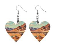 Orecchini da donna in legno con cavalli da equitazione nel selvaggio West, gioielli vintage eleganti in legno, orecchini leggeri per matrimoni, feste, regalo di tutti i giorni, Star, Legno, Legno