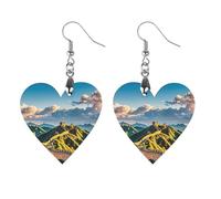 Orecchini da donna in legno della Grande Muraglia Cinese, eleganti gioielli in legno vintage, orecchini leggeri per matrimoni, feste, regalo di tutti i giorni, Circular, Legno, Legno