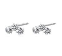 Orecchini da donna in oro, con zirconia cubica, in argento Sterling 925, a forma di stella, idea regalo per fidanzata, moglie, madre, Cristallo, Zirconia cubica