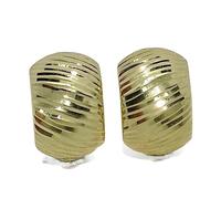 Orecchini da donna in oro giallo 18 carati mezza conchiglia grattugiata tutto lucido e chiusura a pala. Peso: 2,40 g di oro 18 carati, cm, 100% oro 18k, Non applicabile.