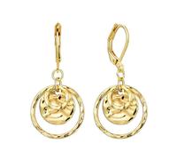 Orecchini da donna in oro martellato con chiusura a monachella | Gioielli pendenti a goccia testurizzati | Regali di compleanno unici