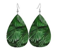 Orecchini Da Donna In Pelle A Forma Di Goccia Cute Green Palm Leaves Innovativi Orecchini Pendenti Eleganti Ciondolo A Goccia Per Matrimoni Balli Feste