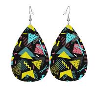 Orecchini Da Donna In Pelle A Forma Di Goccia Funny Retro 80S 90S Memphis Lussuoso Orecchini Squisito Ciondolo A Goccia Per Matrimoni Balli Appuntamenti