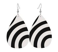 Orecchini Da Donna In Pelle A Forma Di Goccia Mid Century Modern Abstract Arches Black And White Eleganti Orecchini Pendenti Moda Ciondolo Con Pendente A Goccia Per Feste Matrimoni Feste