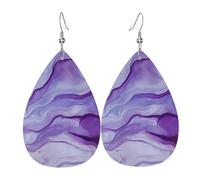 Orecchini Da Donna In Pelle A Forma Di Goccia Purple Amethyst Eleganti Orecchini Da Donna Squisito Ciondolo A Goccia Per Feste Appuntamenti Accessori