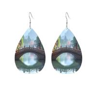 Orecchini Da Donna In Pelle A Forma Di Goccia Stone Bridge Eleganti Orecchini Da Donna In Finta Pelle Moda Ciondolo Con Pendente A Goccia Per Balli Feste Feste