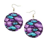 Orecchini da donna in pelle alla moda con sirena, rosa pastello, viola, acquamarina, 1 paio di orecchini leggeri stampati per piercing, idea regalo per donne e ragazze