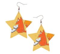 Orecchini da donna in pelle bianca alla moda a forma di stella, con semi di girasole e volpi, pendenti leggeri e alla moda, Misura unica, Pelle, Nessuna pietra preziosa
