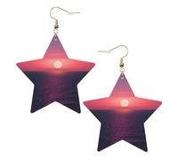 Orecchini da donna in pelle bianca alla moda a forma di stella, leggeri, luminosi e luminosi, con stampa hippie, gioielli pendenti, bomboniere e decorazioni, Misura unica, Pelle