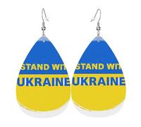 Orecchini da donna in pelle con ciondolo a forma di goccia ucraina, con gancio, alla moda, vintage, per feste, uso quotidiano, Misura unica, Pelle