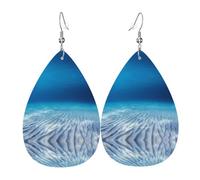 Orecchini da donna in pelle con motivo oceano, adatti per l'uso quotidiano, feste e appuntamenti