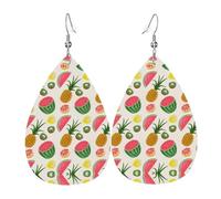 Orecchini da donna in pelle con stampa a goccia con frutti tropicali, alla moda, leggeri, da indossare tutti i giorni, per feste e, Misura unica, Pelle