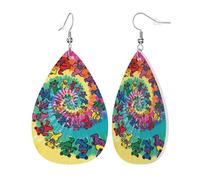 Orecchini da donna in pelle con stampa di orso del Ringraziamento che ballano orecchini pendenti gioielli accessori