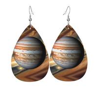 Orecchini da donna in pelle con stampa di tre cavalli, leggeri, ideali per feste in costume e da indossare tutti i giorni, Misura unica, Pelle