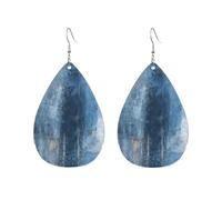 Orecchini Da Donna In Pelle Di Goccia Abstract Blue Painting Leggeri Orecchini In Pelle Moda Ciondolo A Goccia Per Accessori Balli Matrimoni