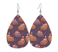 Orecchini Da Donna In Pelle Di Goccia Brown Purple Christmas Capybaras Moda Orecchini Da Donna In Finta Pelle Squisito Ciondolo Con Pendente A Goccia Per Accessori Balli Matrimoni