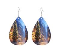 Orecchini Da Donna In Pelle Di Goccia Christmas Eve Moda Orecchini Da Donna In Finta Pelle Squisito Ciondolo A Goccia Per Accessori Feste Feste