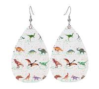 Orecchini Da Donna In Pelle Di Goccia Dinosaur Alphabet 7 Moda Orecchini Da Donna In Finta Pelle Squisito Ciondolo A Goccia Per Matrimoni Balli Uso Quotidiano