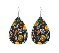 Orecchini Da Donna In Pelle Di Goccia Funny Fast Food Eleganti Orecchini In Pelle Moda Ciondolo A Goccia Per Balli Appuntamenti Feste