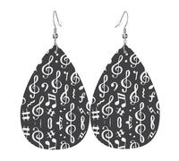 Orecchini Da Donna In Pelle Di Goccia Musical Note Doodle Eleganti Orecchini In Pelle Moda Ciondolo A Goccia Per Appuntamenti Feste Matrimoni
