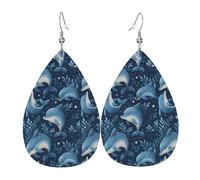 Orecchini Da Donna In Pelle Di Goccia Playful Dolphin And Seaweed Moda Orecchini Da Donna Eleganti Ciondolo Con Pendente A Goccia Per Feste Uso Quotidiano Matrimoni