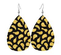 Orecchini Da Donna In Pelle Di Goccia Potato Chips Innovativi Orecchini Squisito Ciondolo Con Pendente A Goccia Per Accessori Appuntamenti Feste
