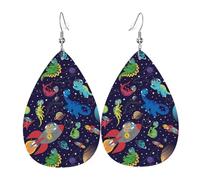 Orecchini Da Donna In Pelle Di Goccia Space Dinosaurs & Constellations Squisito Orecchini In Pelle Leggeri Ciondolo Con Pendente A Goccia Per Balli Uso Quotidiano Feste