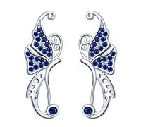 Orecchini da donna in platino placcato argento 925 Inifinite U, clip per orecchini a farfalla, intarsiati con zirconi, orecchini da arrampicata, regalo per anniversario