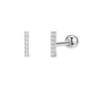 Orecchini da donna in stile occidentale, in stile occidentale, quadrati, ideali come regalo per le vacanze, per feste, Argento Sterling 925, Zirconie sintetico