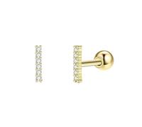Orecchini da donna in stile occidentale, in stile occidentale, quadrati, ideali come regalo per le vacanze, per feste, Argento Sterling 925, Zirconie sintetico