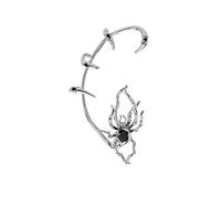 Orecchini da donna in stile punk con zircone, senza piercing, stile gotico, con cristallo nero, clip scura, gioielli per orecchie, senza perforazione, per ragazze, Medio, come descritto, come