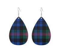 Orecchini da donna in tartan blu e verde Clan Baird, a forma di goccia d'acqua, accessori alla moda Clan Gillespie Tartan