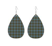 Orecchini da donna in tartan scozzese Anderson Scottish Clan Cunningham, in tartan rosso e nero, a forma di goccia d'acqua, accessori alla moda