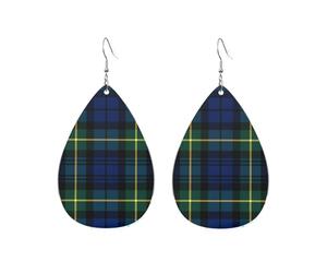 Orecchini da donna in tartan scozzese Clan Gordon, orecchini da donna in tartan Clan Gillespie, accessori alla moda a forma di goccia d'acqua