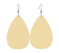 Orecchini Da Donna Light Yellow Ecopelle Orecchino Moda Confortevoli Orecchini In Pelle A Goccia, Per Wedding, Valentine'S Day, Le Donne