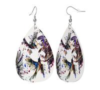 Orecchini Da Donna Lily Flowers Birds Art Ecopelle Orecchino Classico Orecchini A Goccia, Per Le Donne, Carnevale, Party