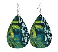 Orecchini Da Donna Live Your Best Life Orecchini In Pelle Stampato Penzolare Orecchino In Pelle Per Carnevale Donne Appuntamenti