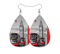 Orecchini Da Donna London Street British Architecture Big Ben Double Decker Bus Telephone Booth Ecopelle Orecchino Confortevoli Goccia D'Acqua Orecchini, Per Le Donne, Carnevale, Party