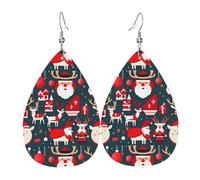 Orecchini Da Donna Merry Christmas Print Orecchino In Ecopelle Confortevoli Orecchini A Goccia, Per Le Donne, Carnevale, Party
