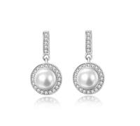 Orecchini da donna moderni, set di orecchini argentati, rotondi, con zirconi, 25 x 12,5 mm, per la festa del papà