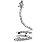Orecchini da Donna, Orecchini a Bottone Orecchini a serpentina in zirconi AAA Orecchini a Polsino con Clip per Orecchio in Argento Sterling Circondano Le Orecchie/,Donna