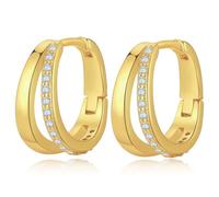 Orecchini da donna, orecchini a bottone, piccoli orecchini a cerchio, doppi orecchini a cerchio, graziosi orecchini vintage, gioielli regalo per ragazze e donne (oro)