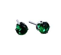 Orecchini da donna, orecchini a chiodo con zirconi bianchi pavé di zirconi a sei artigli per fidanzamento gioielli, vert, Rame, Zirconia cubica
