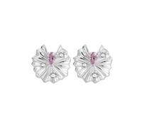 Orecchini da donna, orecchini a chiodo con zirconia cubica, placcato argento, foglia, 30 x 13 mm, per fidanzamento gioielli, Feuille en zircone cubique en forme de poire, Rame, Zirconia cubica