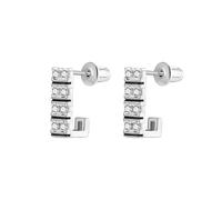 Orecchini da donna, orecchini a chiodo, zirconia cubica, 8 x 13 mm, per gioielli di laurea, Zircone cubique, zircone cubique, ronde, Rame, Zirconia cubica